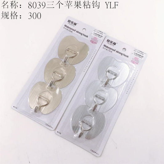 8039 Three-Apple Adhesive Hooks