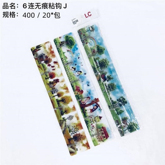 +6 - piece seamless sticky hook
