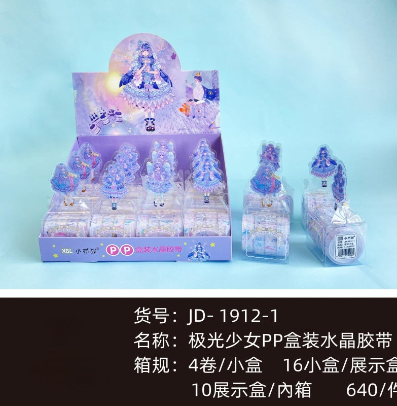 1912-1 Aurora Girl-shaped PP Boxed Crystal Tape