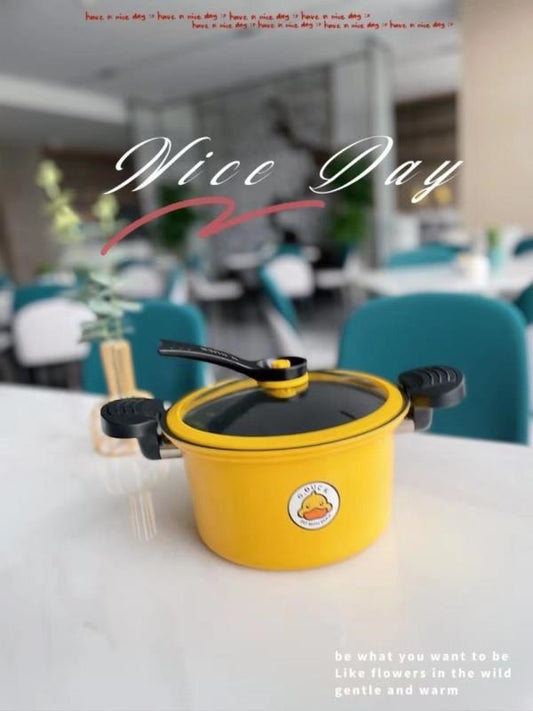 Little Yellow Duck 3.5L Micro-pressure Pot with Double-bottom and Flat Box 