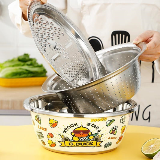 Three-piece set of multi-purpose basins of Rubber Duck 0037