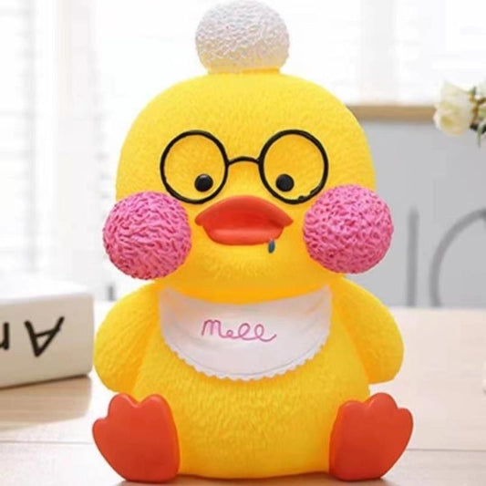 Yellow duck glasses duck piggy bank
