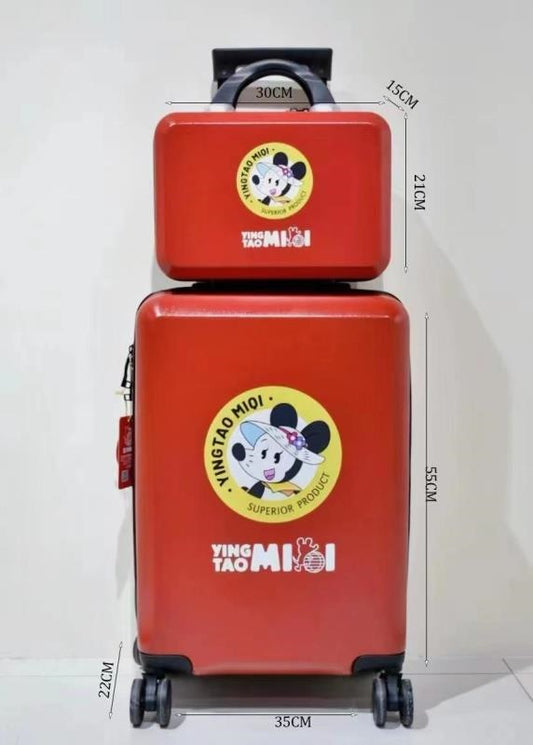 Mickey pull - rod suitcase in red