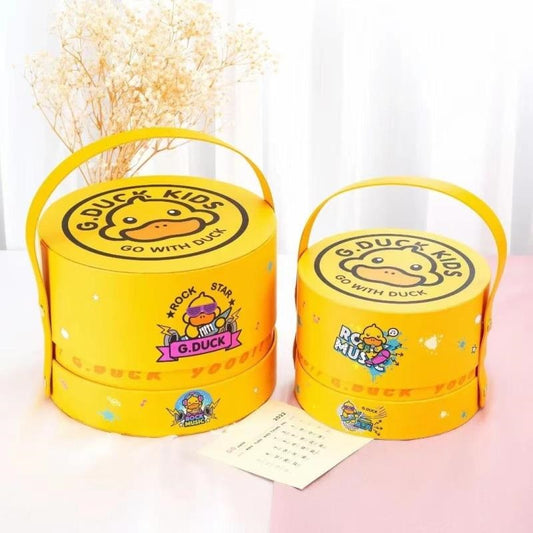 Caja de regalo con forma de patito de goma (redonda y pequeña) 
