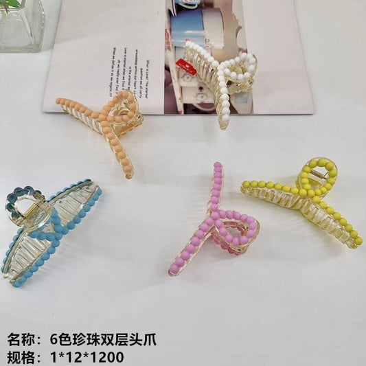 Double-layer Head Claw with 6-color Pearls