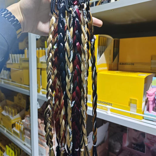 Sequins with two-tone braided bands