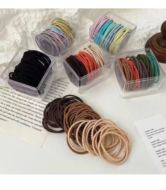 50 threaded square crystal box rubber bands