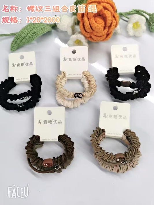 Threaded three-combination rubber band mixed