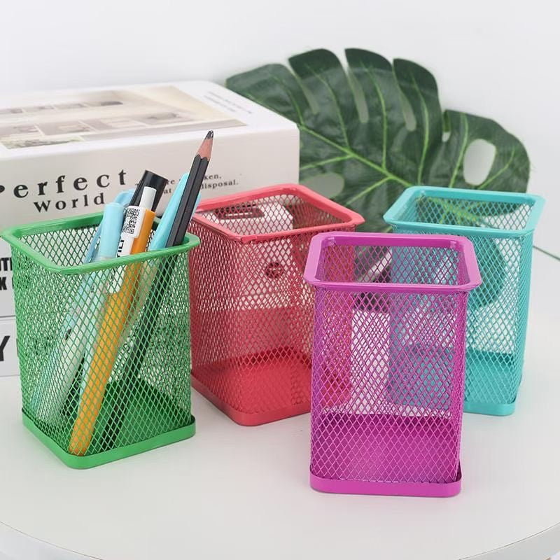 Colored iron square pen holder