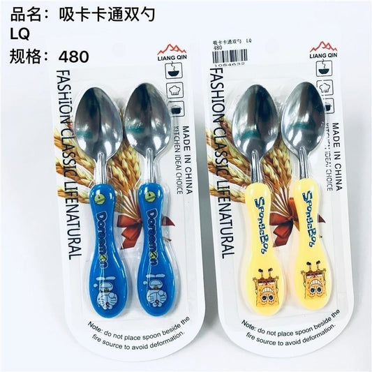 5142 suction card cartoon double spoon-foreign trade can't open