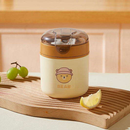 2904 high lid stainless steel soup cup teasing bear