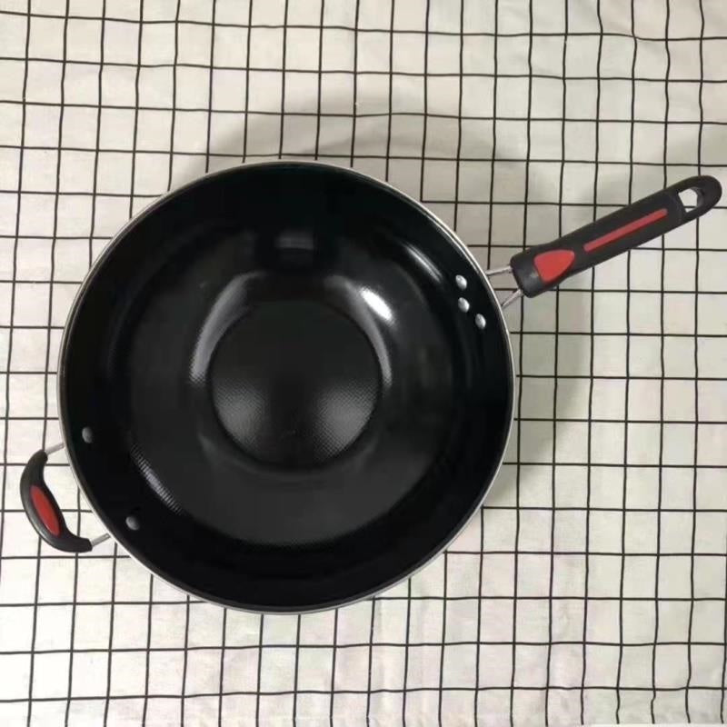 32cm fine iron flat bottom enamel pot