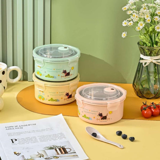 5712-1 single-layer stainless steel lunch box (round)