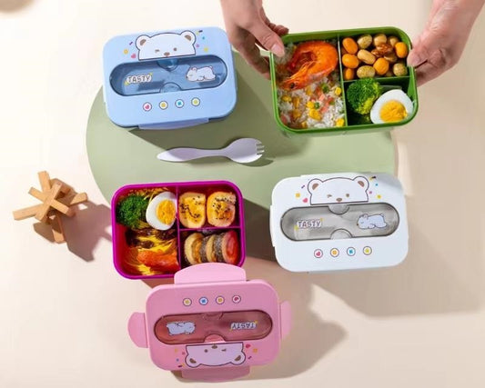DM6026 Cartoon Three-compartment Lunch Box 800ml