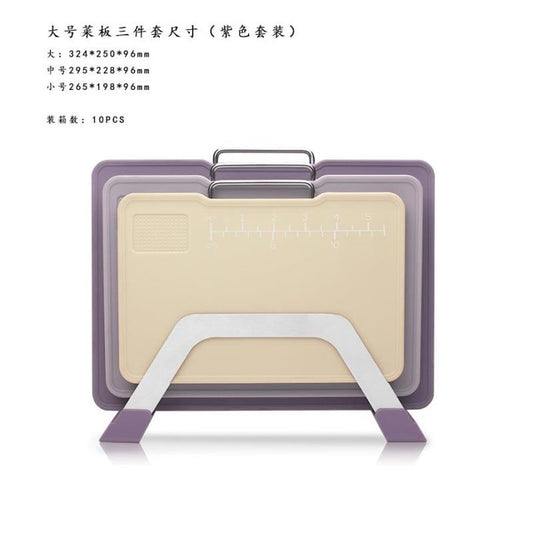 Sold off the shelf large three-piece chopping board-purple