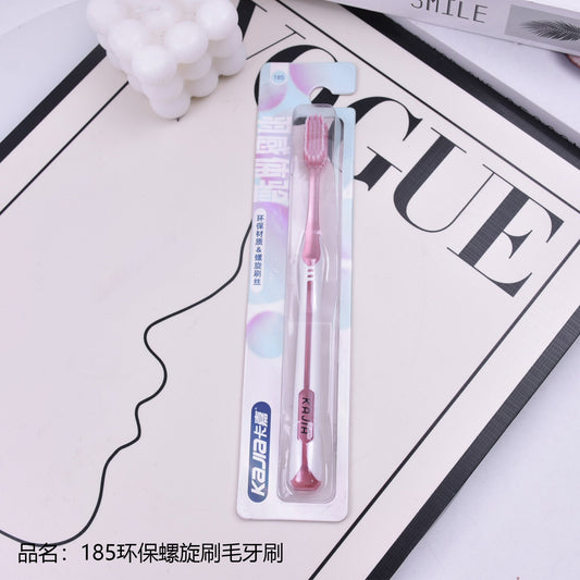 185 eco-friendly spiral bristle toothbrush