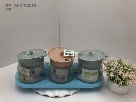 European three-piece set-condiment tank