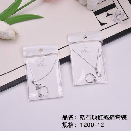 Zircon necklace and ring set