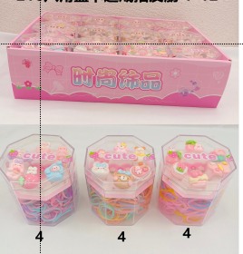 216 octagonal box cartoon ring rubber bands