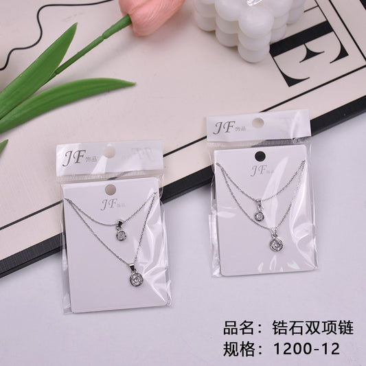 Zircon double necklace