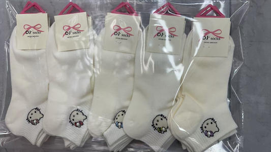 NX Beaded Off-white Ankle Socks