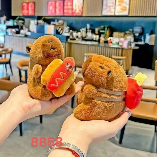 Hamburger - shaped plush keychain