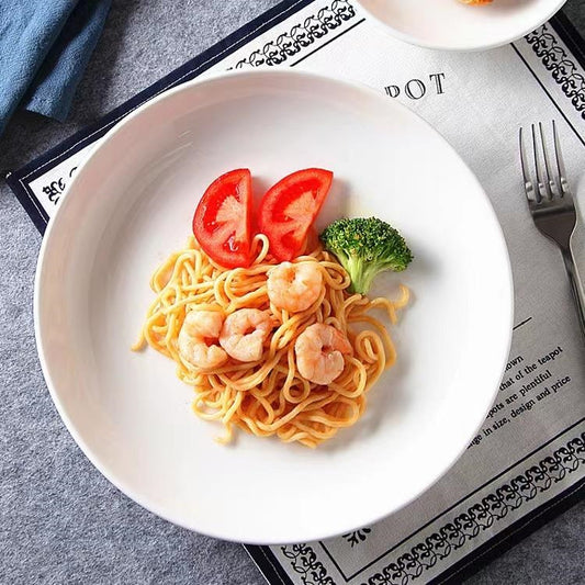 7 rice plate white porcelain