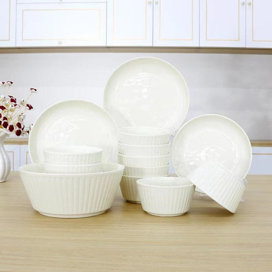 6 American Vertical Grain Bowl-White 48 Pack