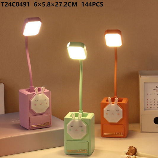 YLG805C Cute Rabbit Multifunctional Desk Lamp with Pencil Sharpener and Pen Holder