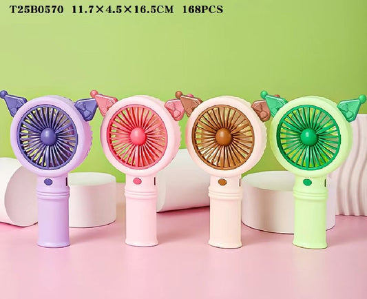 Z13C Kuromi three - speed handheld lithium - ion rechargeable electric fan (300 mAh)
