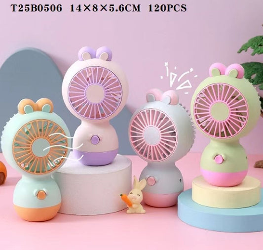 ZB142 Adorable Pet Chubby Bunny Rechargeable Fan in 4 Colors (250 mAh)