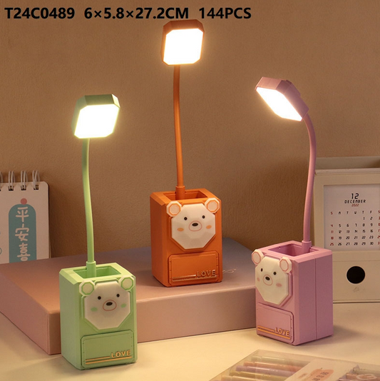 YLG805A Cute Bear Multifunctional Desk Lamp with Pencil Sharpener and Pen Holder