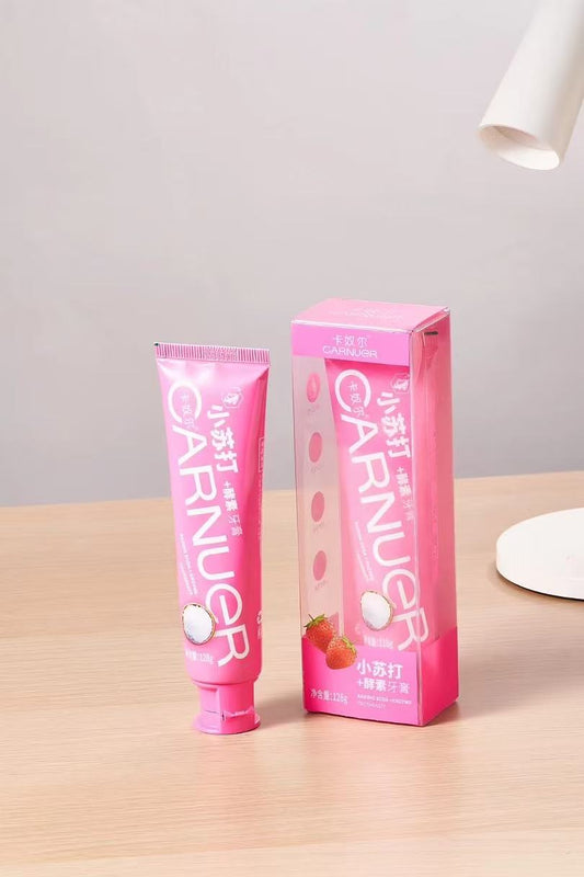 Kanuer Baking Soda + Enzyme Toothpaste 128g (Strawberry Flavor)