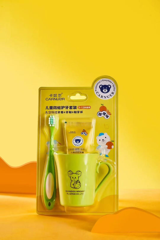 Kanuer Children's Anti-cavity Tooth Protection Set * 60 sets (Sweet Orange Flavor) 50g