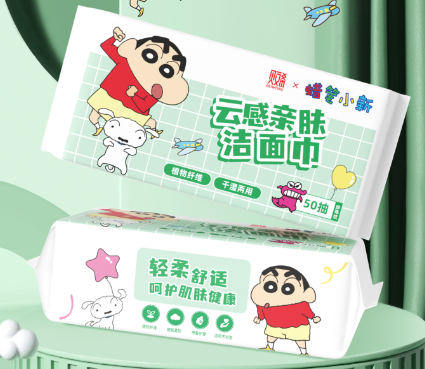 Crayon Shin-chan Cloud-like Skin-friendly Cotton Soft Towel, 50 Sheets, Tissue Box 2178
