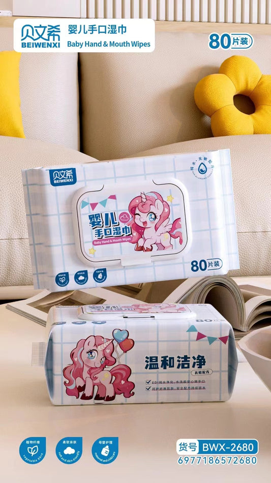 Pink Pony Baby Hand and Mouth Wipes, 80 Sheets, 2680