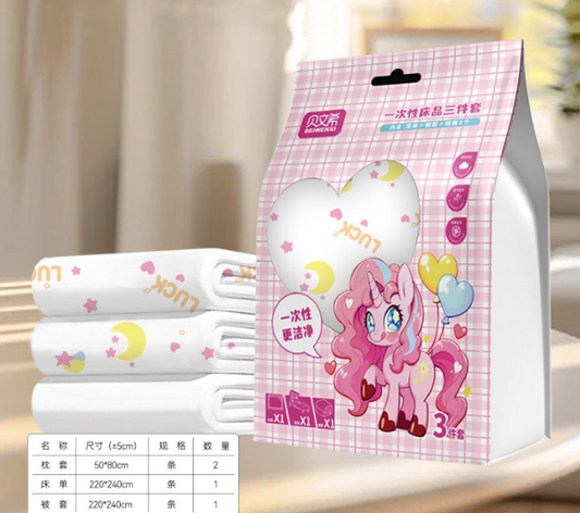 Pink Pony Disposable Three-piece Set - 3625