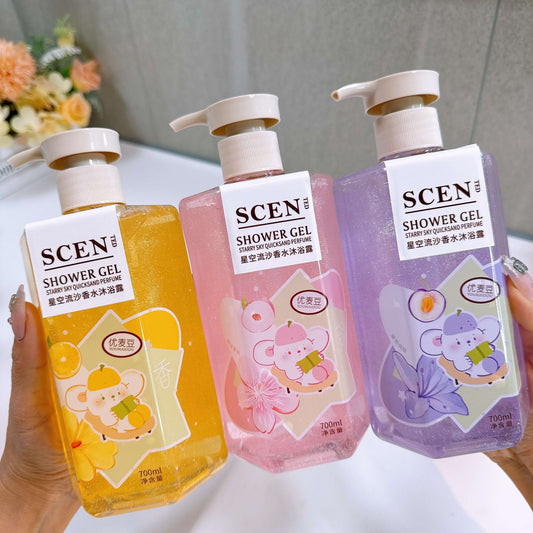 Youmaidou Starry Sky Flowing Sand Perfumed Shower Gel, Yellow, 500ml