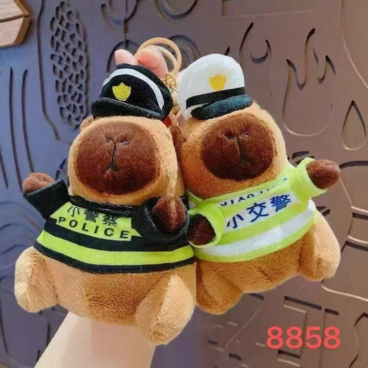 Police card fur plush pendant