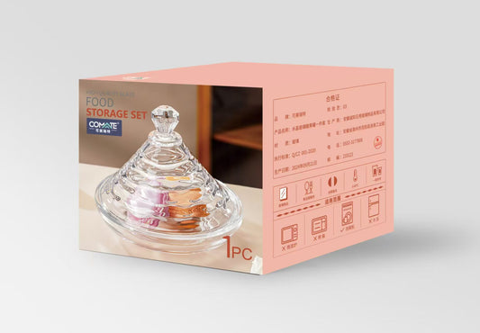 One-piece crystal glass candy jar