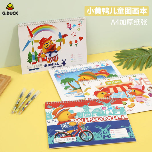 Yellow duck A4 picture book/landscape pattern
