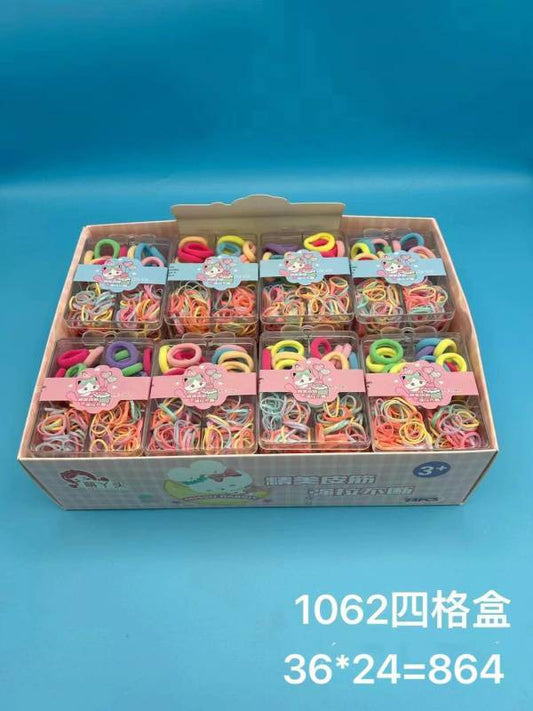 1062 four-compartment box rubber bands + terry loops