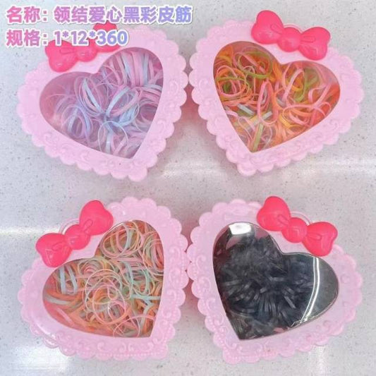 Bow tie love black color rubber band