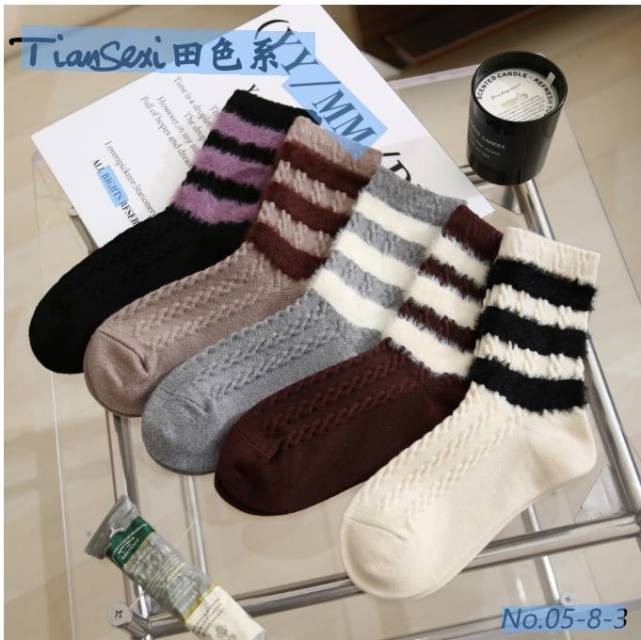 Women's mid - calf socks (rabbit wool) (0508 - 3)