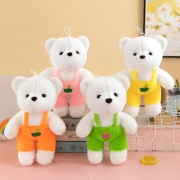 Plush bear with suspenders