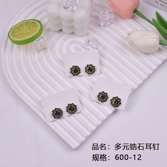 Multivariate zircon stud earrings 