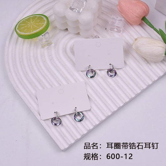 Earrings with zircon stud earrings 