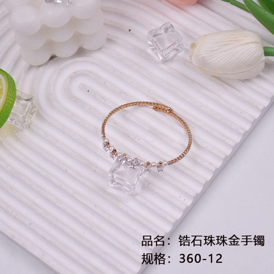 Zircon beads and gold bracelet 