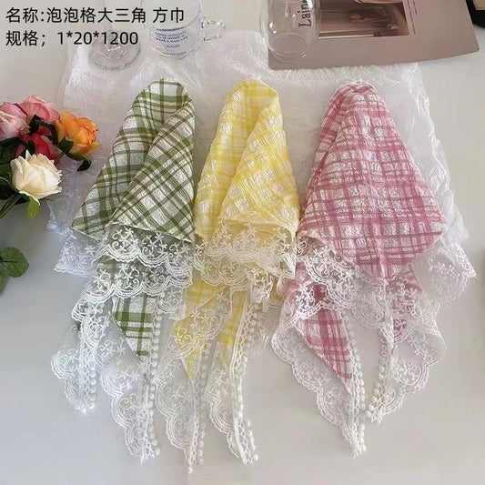 Bubble lattice large triangle square scarf