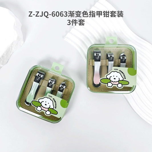 Z-ZJQ-6063 Gradient Color Nail Clipper Set (3 Pieces)